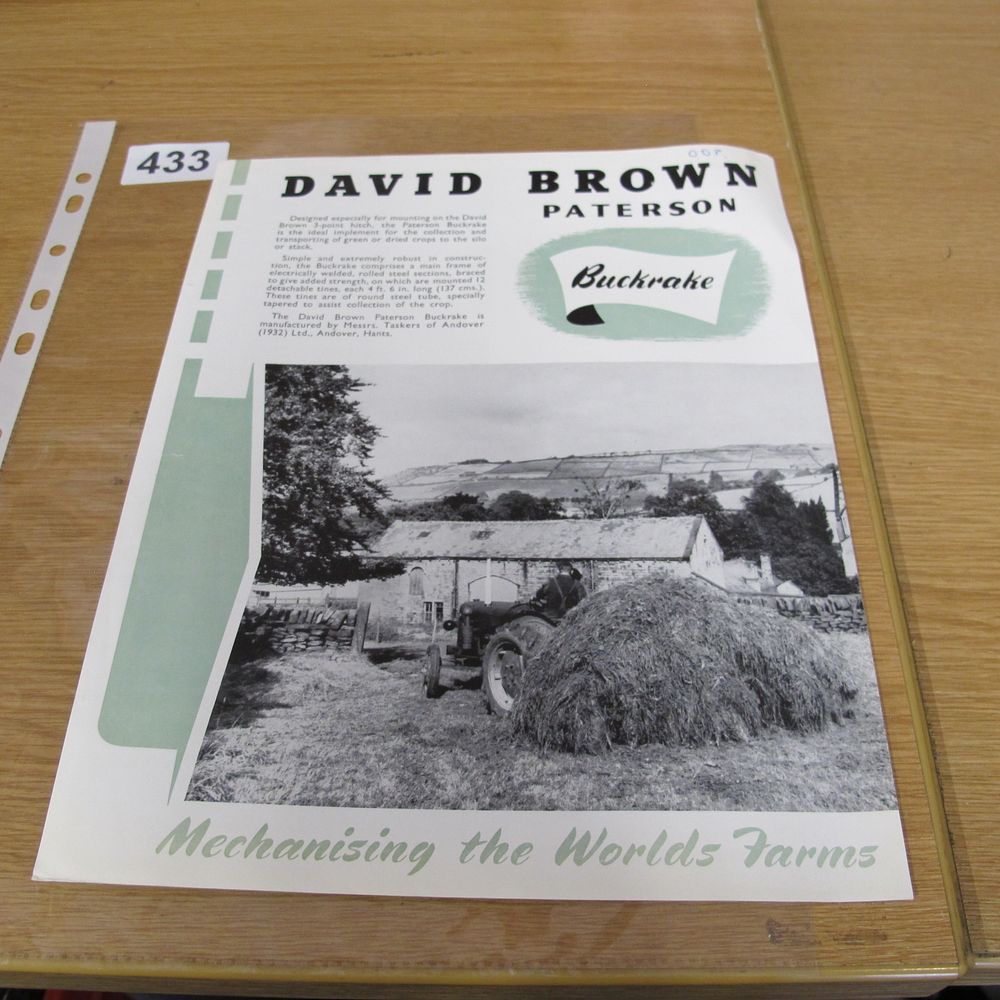Lot 433: A David Brown Paterson Buckrake advertising leaflet