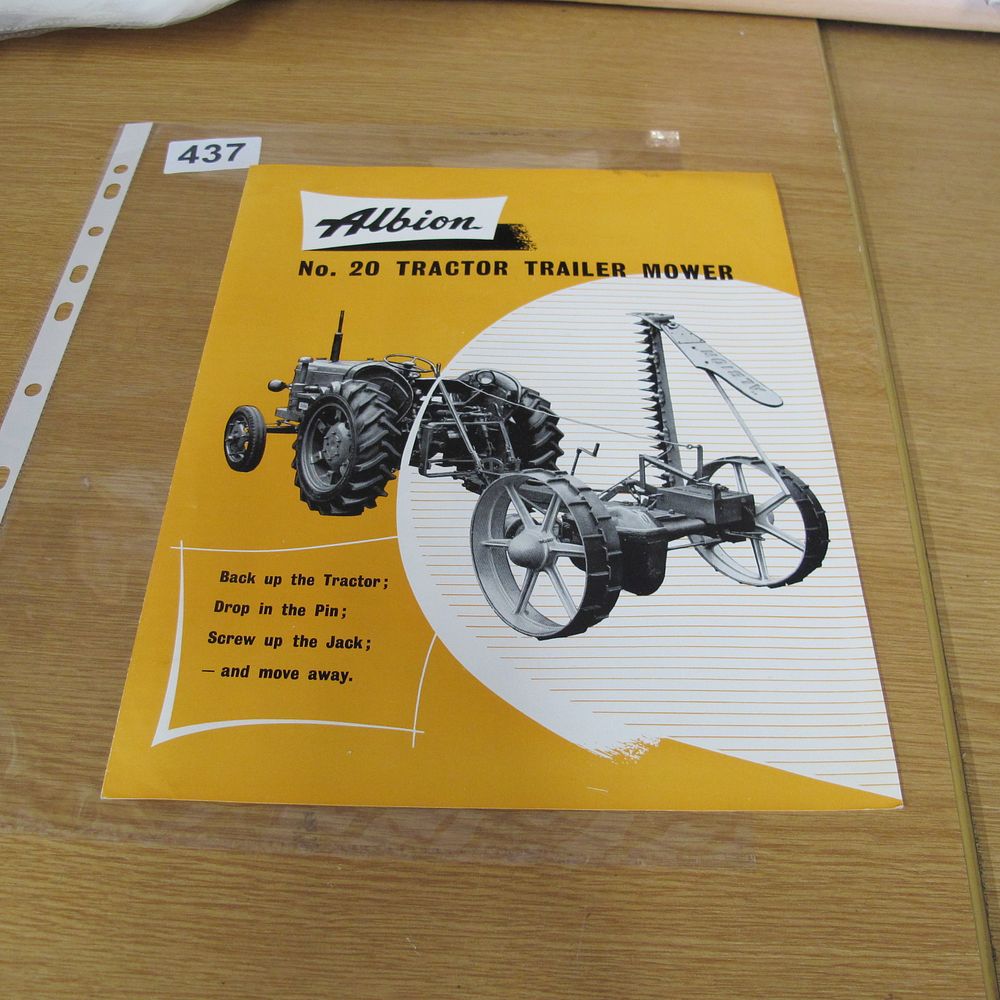 Lot 437: An Albion No. 20 Tractor Trailer Mower Promotional...