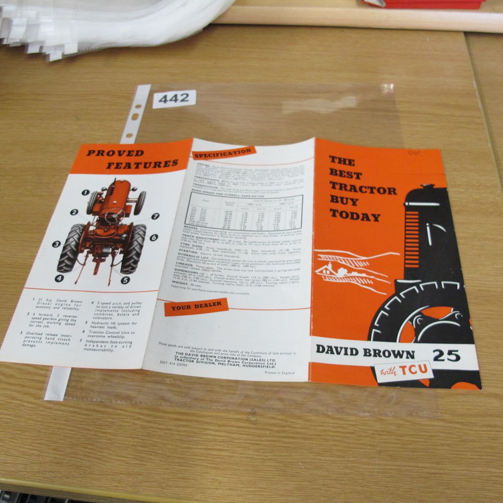 Lot 442: A David Brown 25 Tractor Sales Brochure