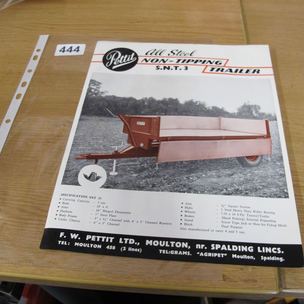 Lot 444: F. W. Pettit Ltd. All Steel Non-Tipping S.N.T....