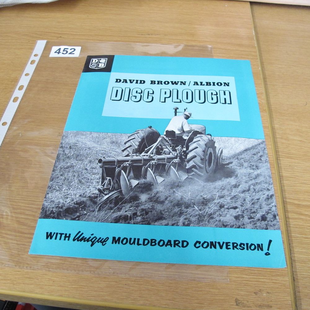 Lot 452: A David Brown / Albion Disc Plough Sales...