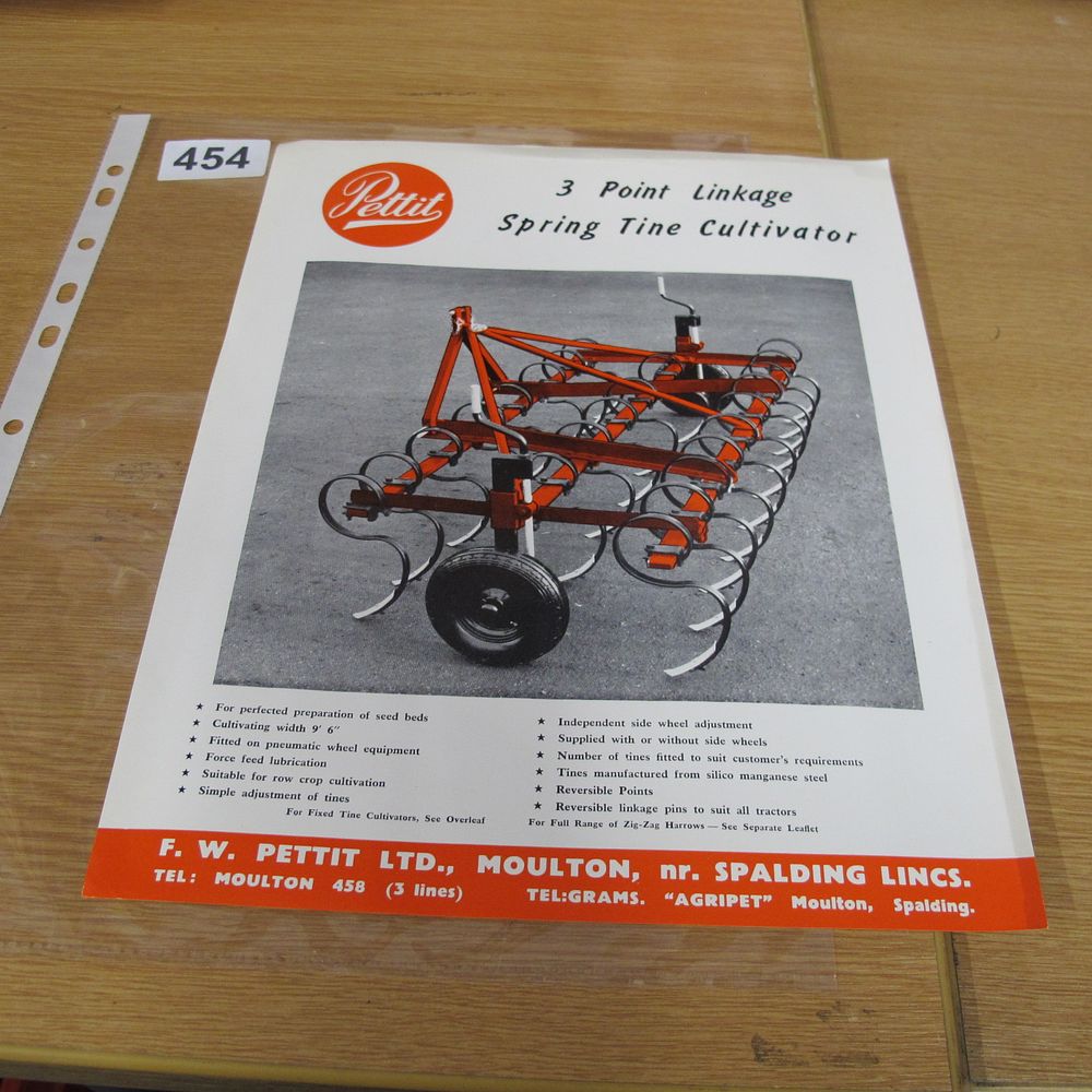 Lot 454: A Vintage F. W. Pettit Ltd. Sales Brochure...