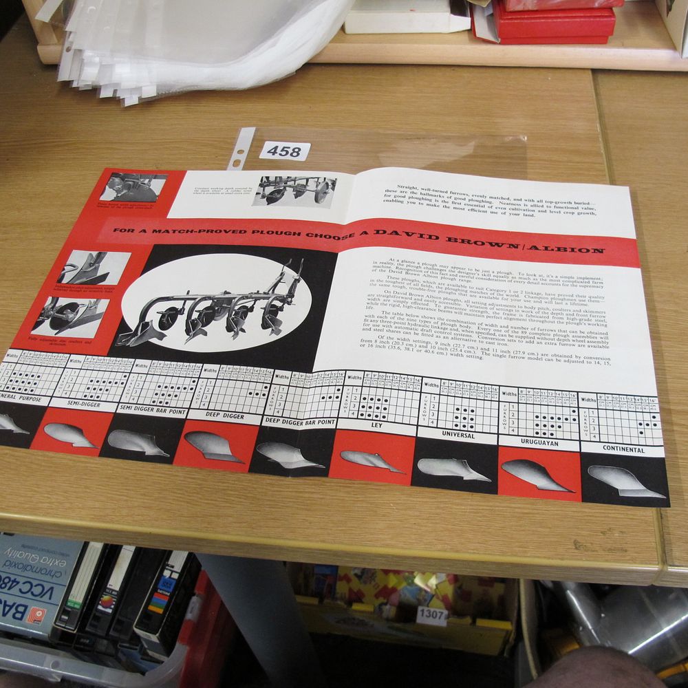 Lot 458: A Vintage David Brown/Albion Agricultural Plough Sales Brochure