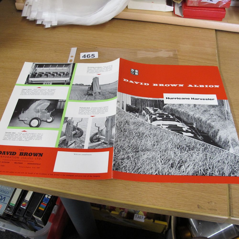 Lot 465: David Brown Albion Hurricane Harvester Sales Brochure