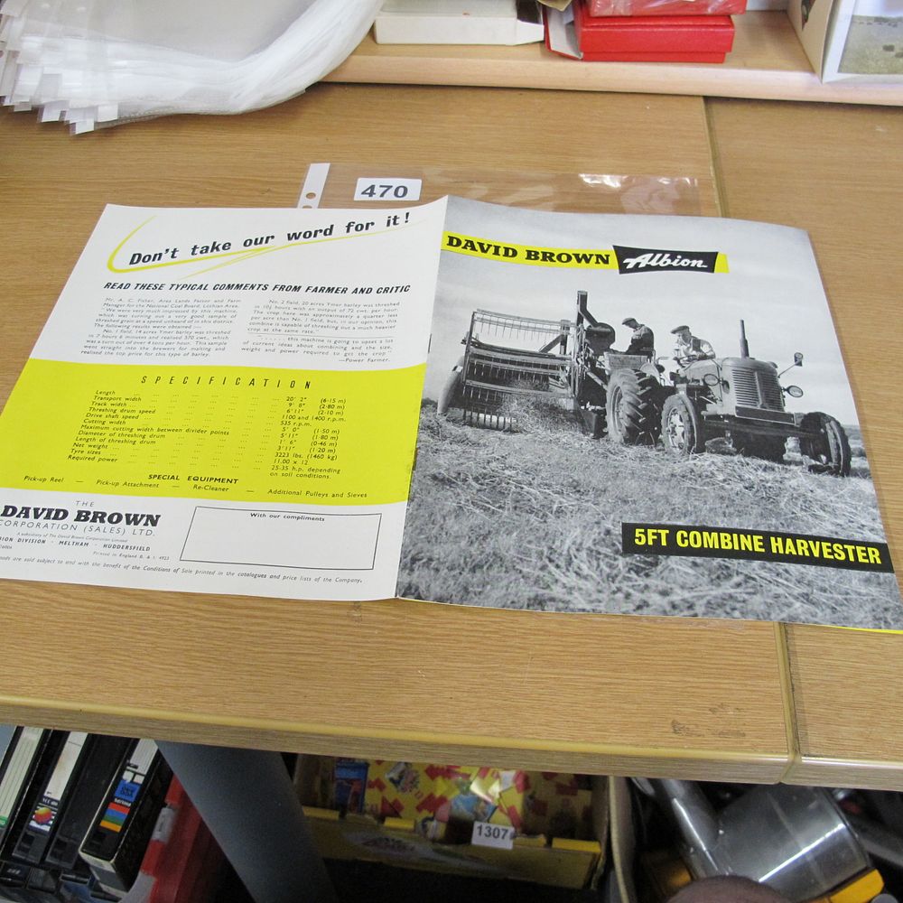 Lot 470: A David Brown Albion 5ft Combine Harvester advertising...