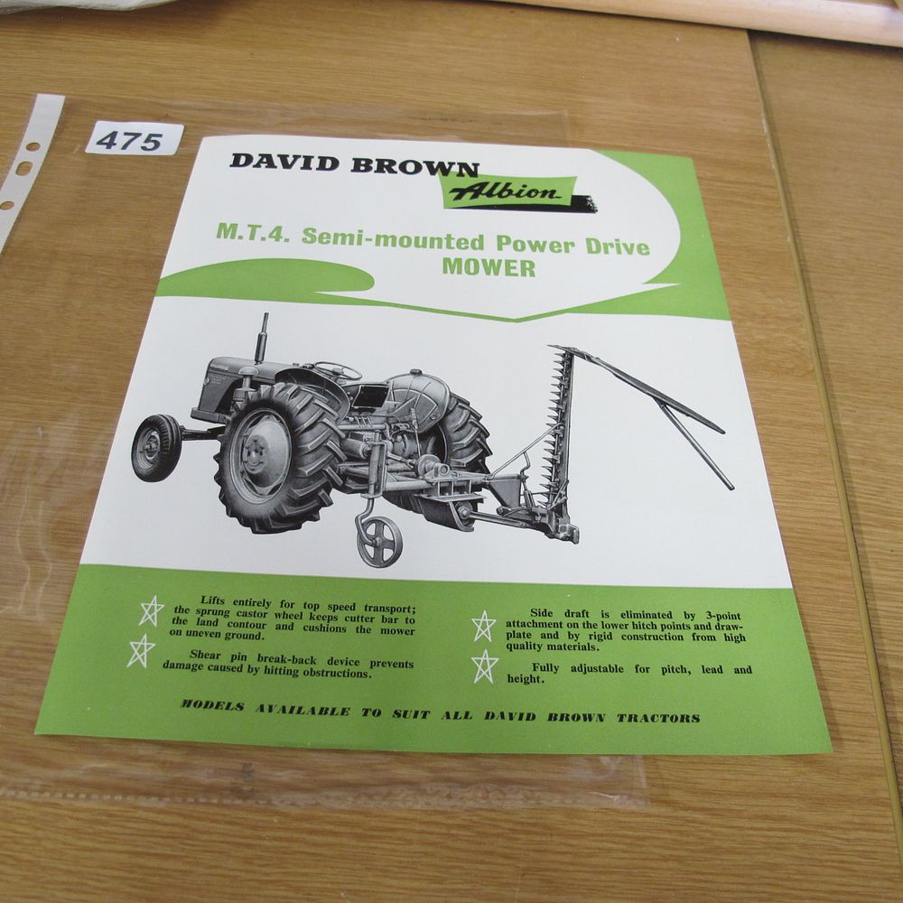 Lot 475: David Brown Albion M.T.4. Semi-mounted Power Drive Mower...