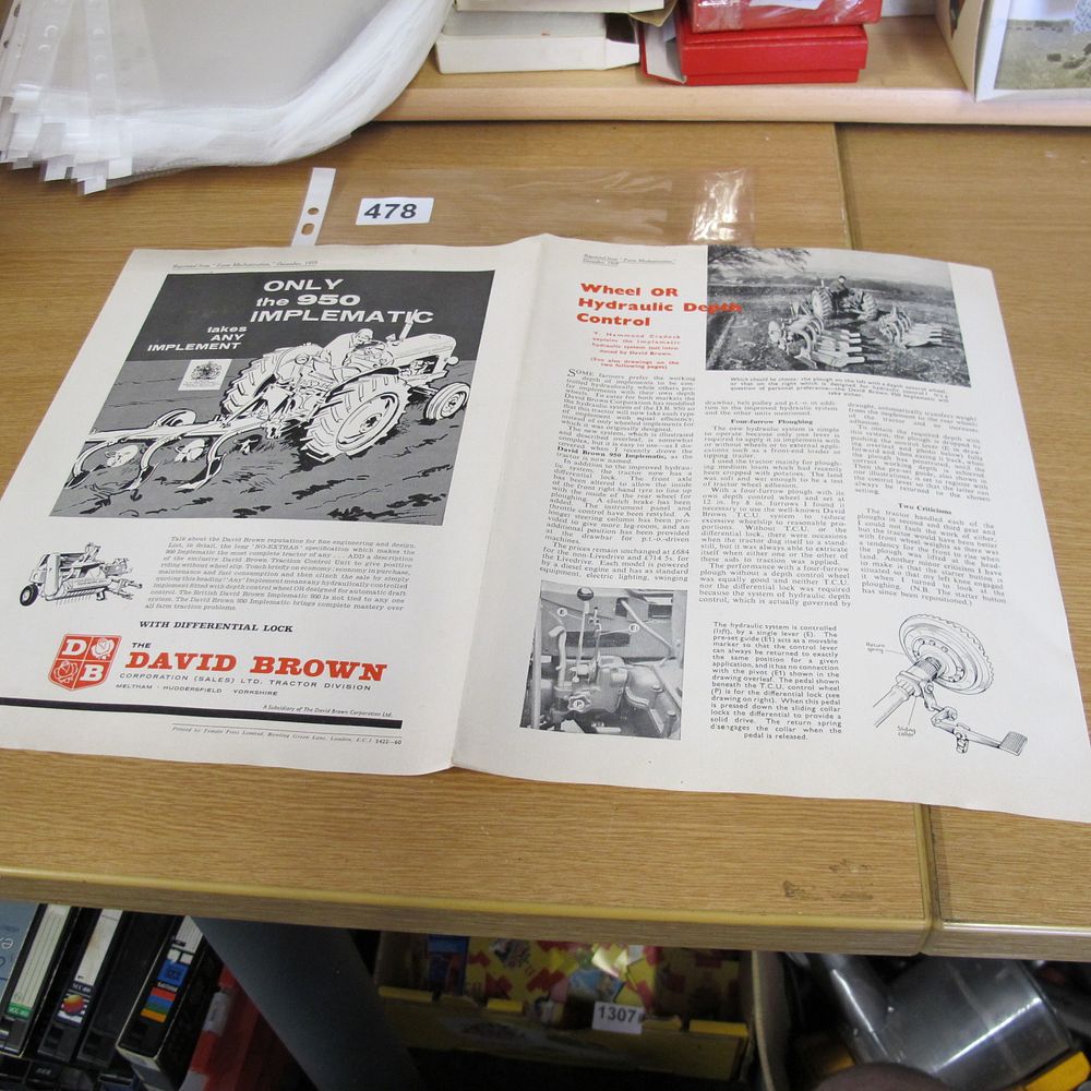 Lot 478: A David Brown 950 Implematic Tractor Sales Brochure