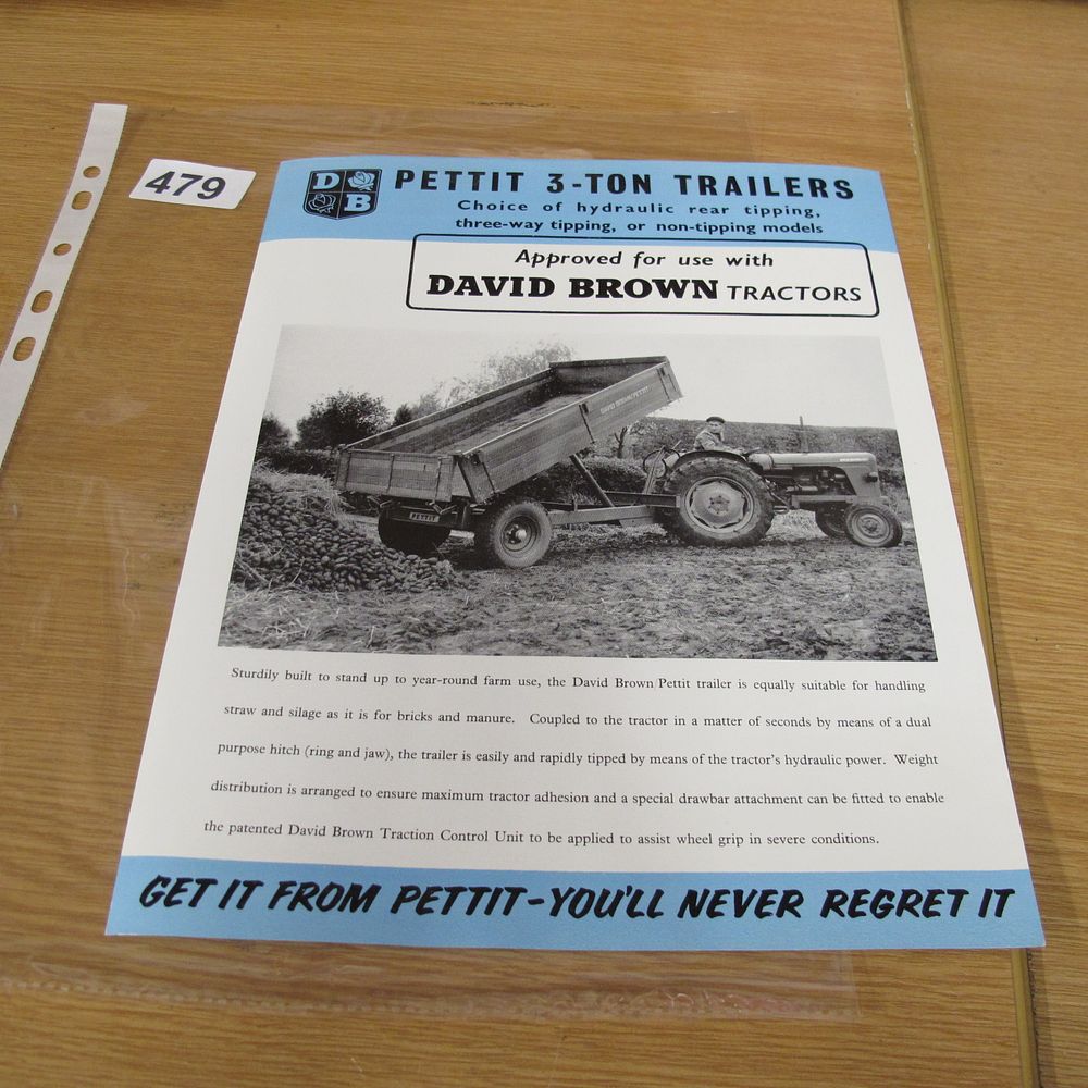 Lot 479: A Pettit 3-ton Trailer Sales Brochure for David...