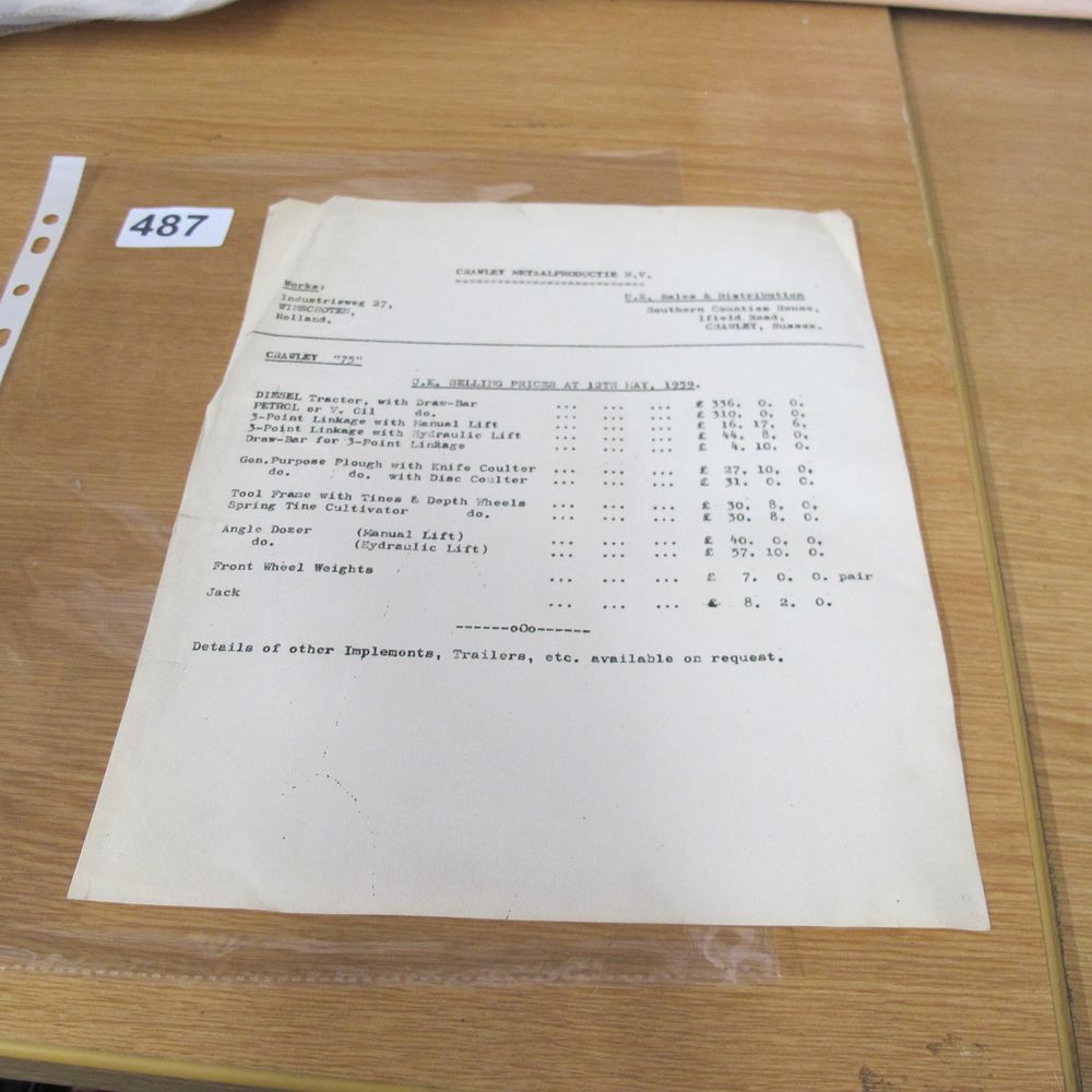 Lot 487: A 1959 Crawley Metaalproductie N.V. Crawley 75 Tractor...