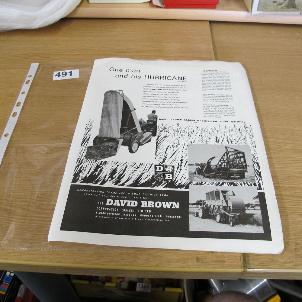 Lot 491: A David Brown Albion Hurricane Forage Harvester Promotional...