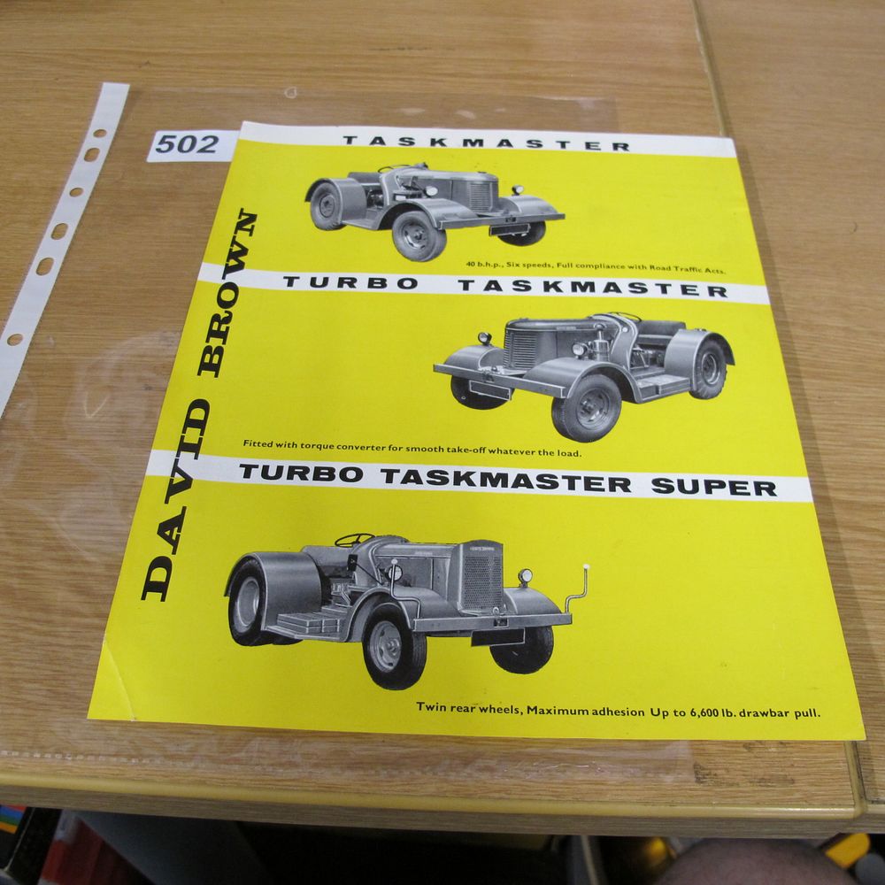 Lot 502: A David Brown Taskmaster Industrial Tractor Sales Leaflet