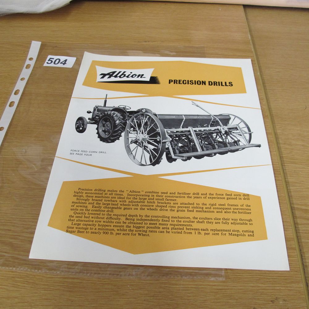 Lot 504: A Mid-20th Century Albion Precision Drills Sales Brochure