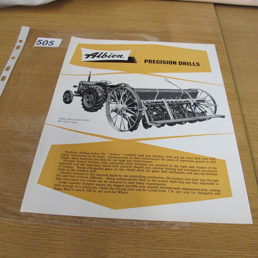 Lot 505: A Vintage Albion Precision Drills Sales Brochure