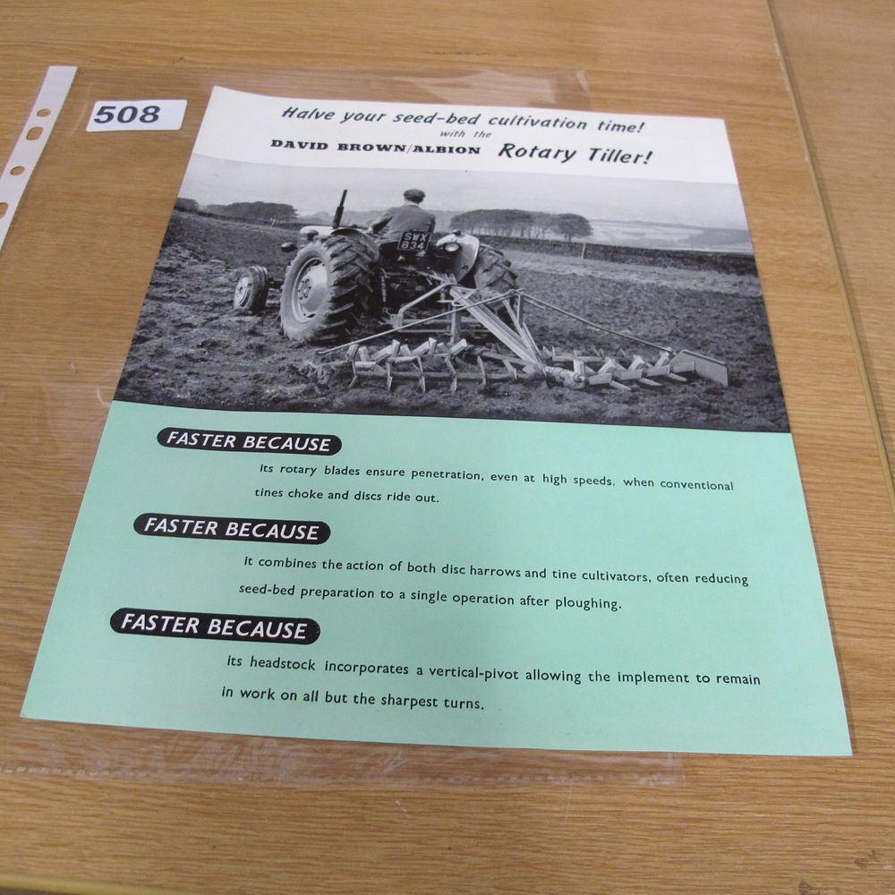 Lot 508: An Original David Brown Albion Rotary Tiller Advertising...