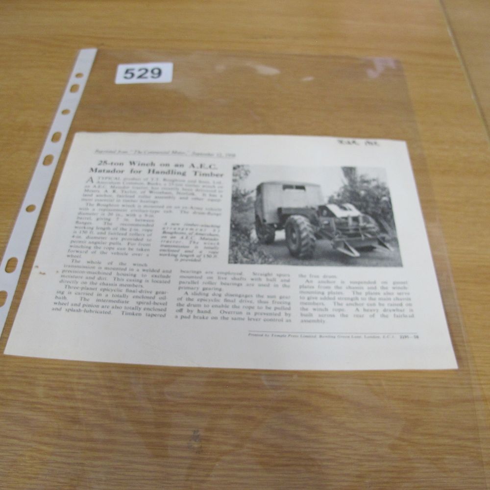 Lot 529: A 1952 Technical Reprint for a 25-ton Winch...