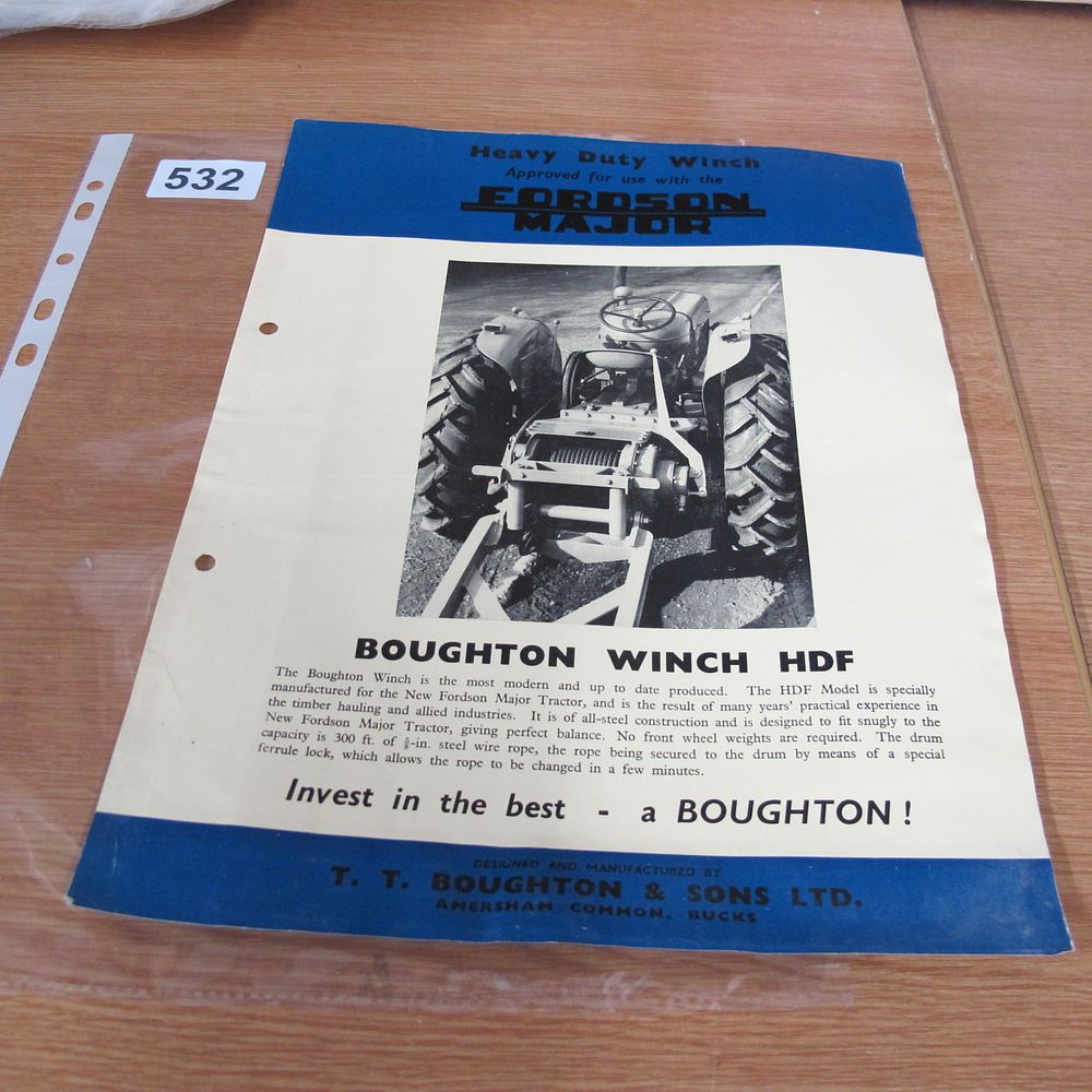 Lot 532: Boughton Winch HDF Advertising Flyer for Fordson Major...