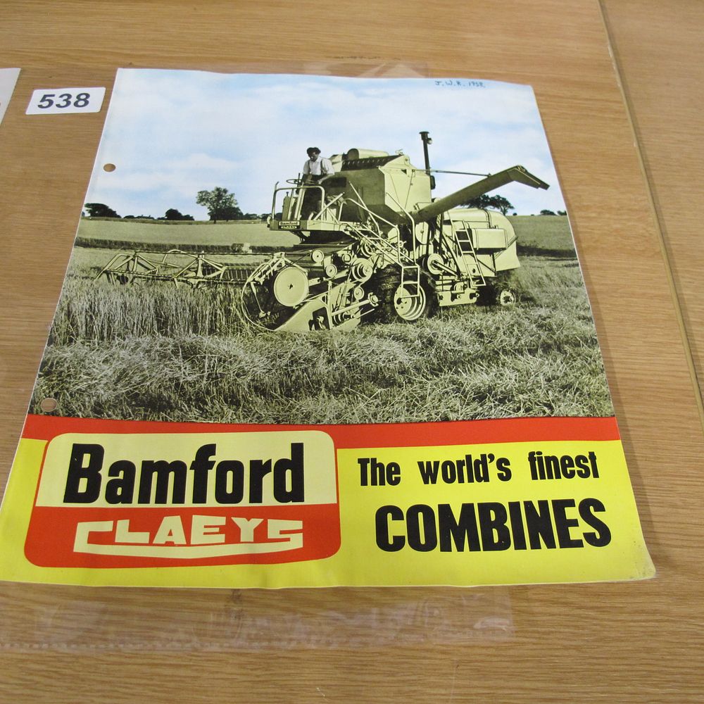 Lot 538: A Vintage Bamford Claeys Combine Harvester Sales Brochure