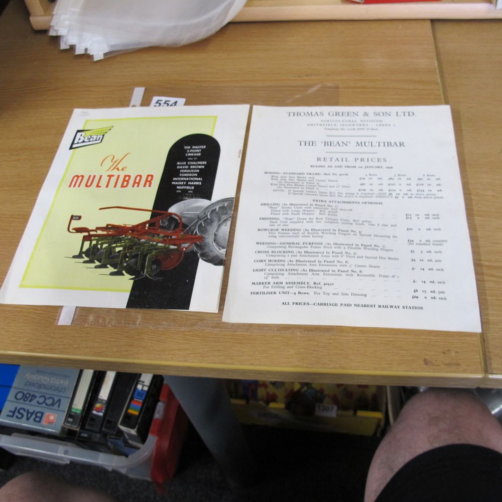 Lot 554: A Pair of Vintage Bean Multibar Agricultural Sales...