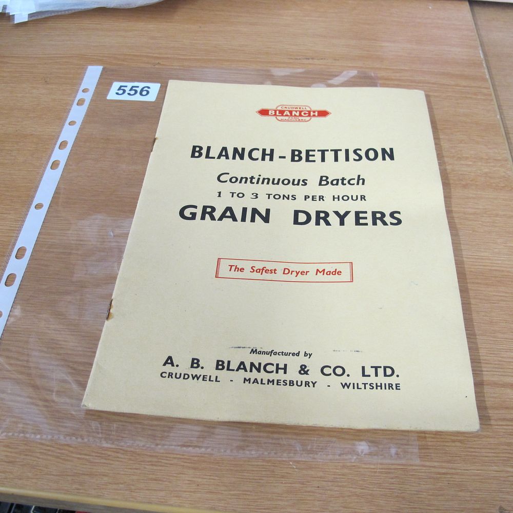 Lot 556: A Vintage Blanch-Bettison Grain Dryers Brochure for A....