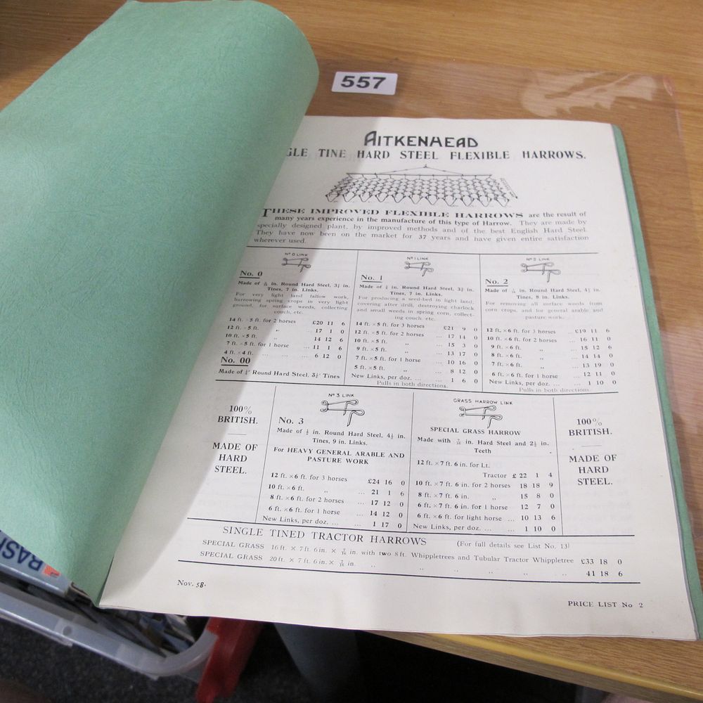 Lot 557: A 1958 Aitkenhead Single Tine Hard Steel Flexible...