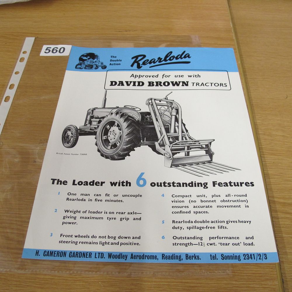 Lot 560: A Mid-20th Century Rearloda Tractor Attachment Promotional Brochure...