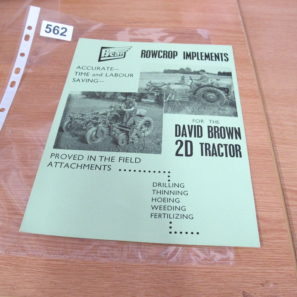 Lot 562: A Vintage Sales Brochure for Bean Rowcrop Implements...