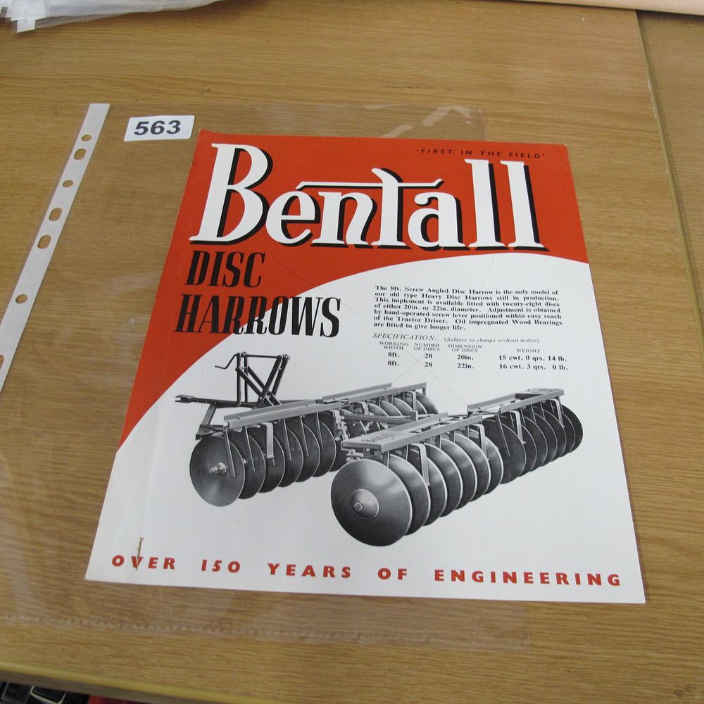 Lot 563: A Vintage Bentall Disc Harrows Advertising Brochure