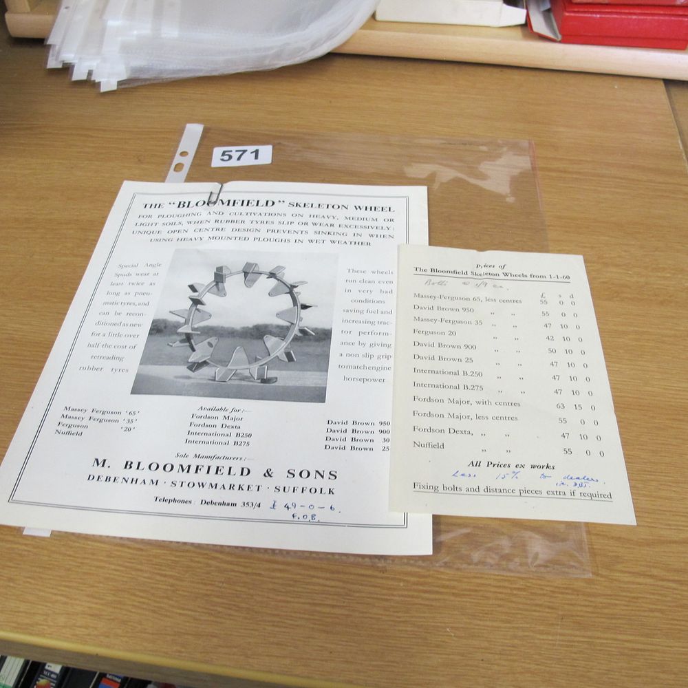 Lot 571: Two Pieces of Vintage Agricultural Ephemera for The...