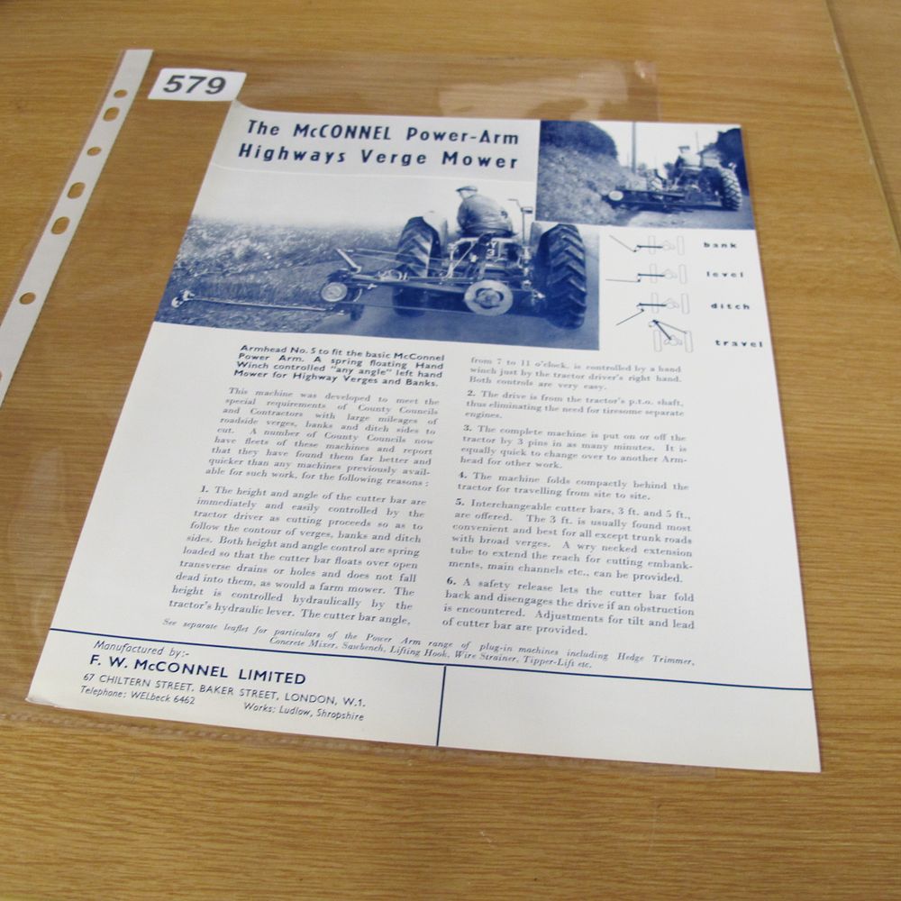 Lot 579: A F. W. McConnel Limited Power-Arm Highways Verge...