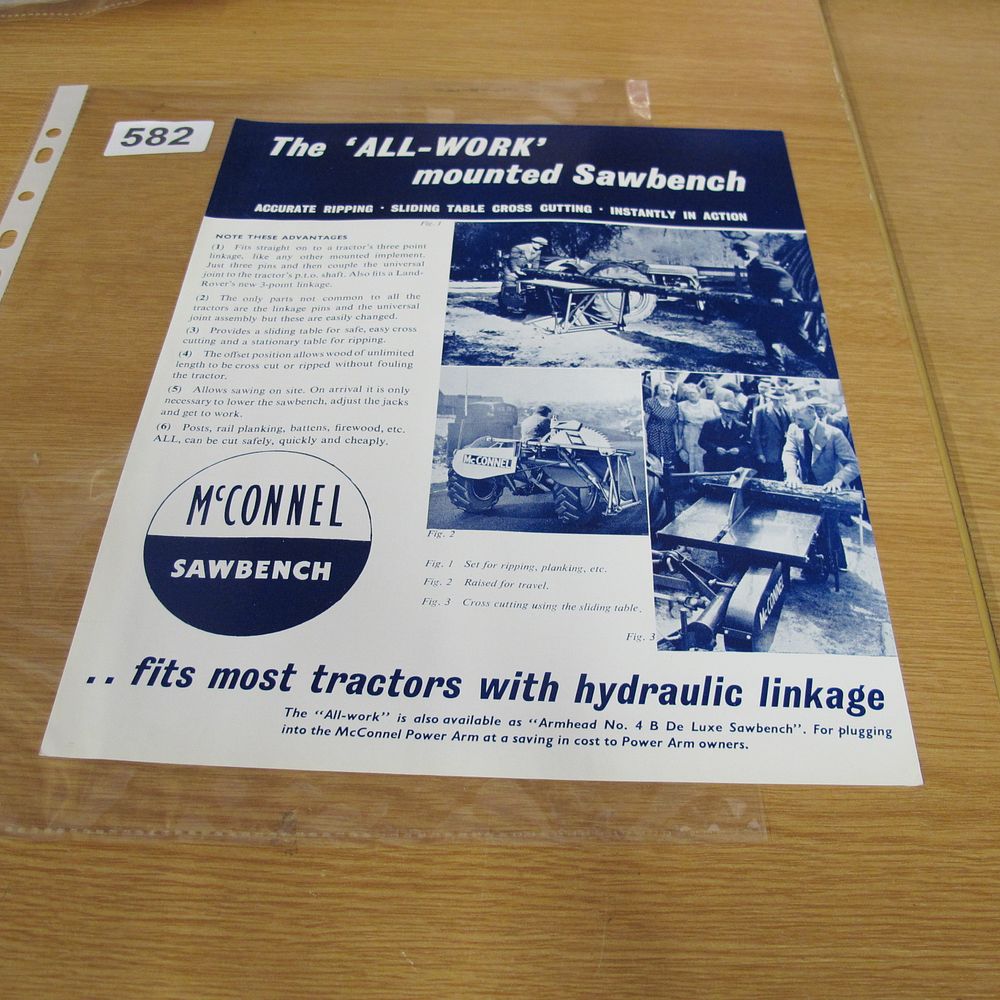 Lot 582: A McConnel ALL-WORK Mounted Sawbench Advertising Brochure