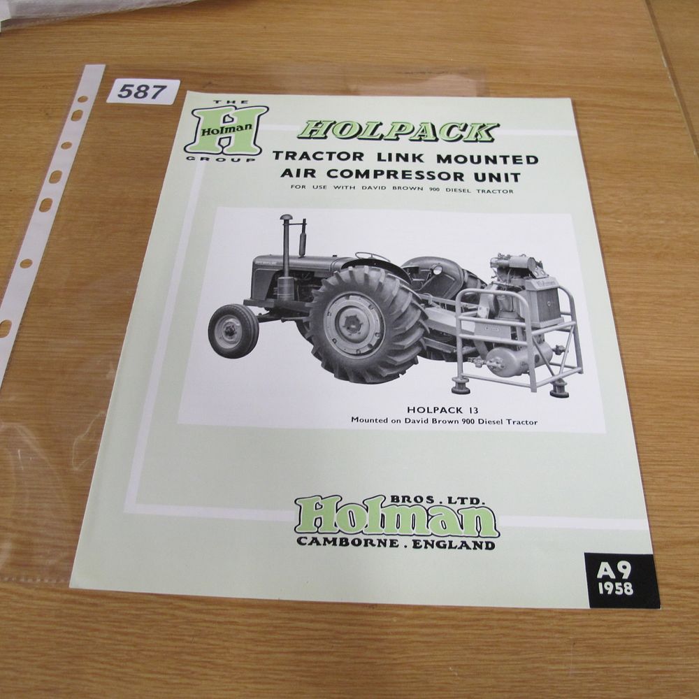 Lot 587: A 1958 Holman Holpack Tractor Link Mounted Air...