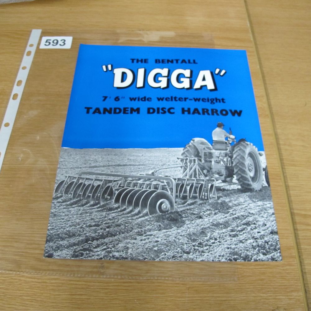 Lot 593: A Bentall Digga Tandem Disc Harrow Promotional Brochure