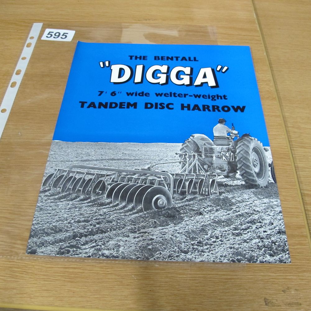 Lot 595: A Bentall Digga Tandem Disc Harrow Sales Brochure