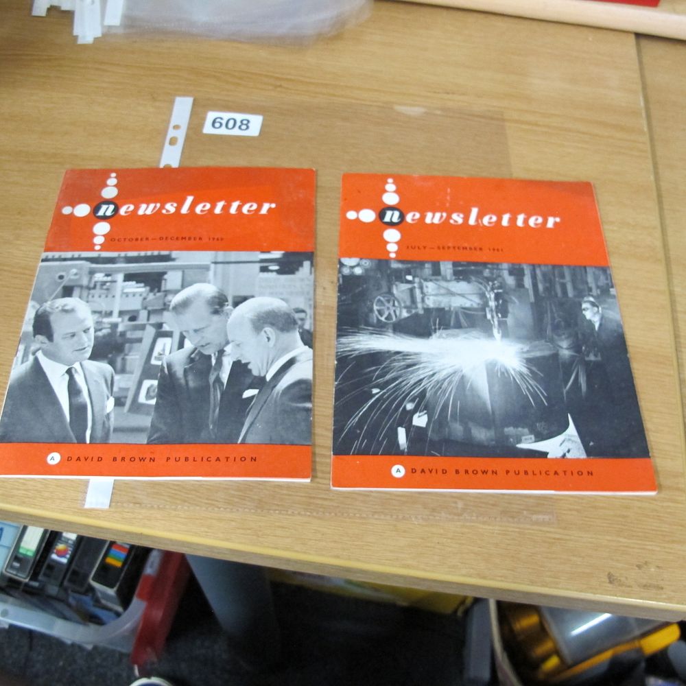 Lot 608: Two David Brown Publications Newsletters, Dated 1960 and...