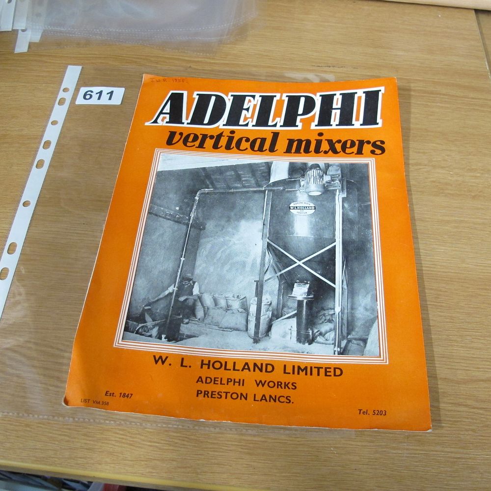 Lot 611: A Mid-20th Century Adelphi Vertical Mixers Trade Brochure,...