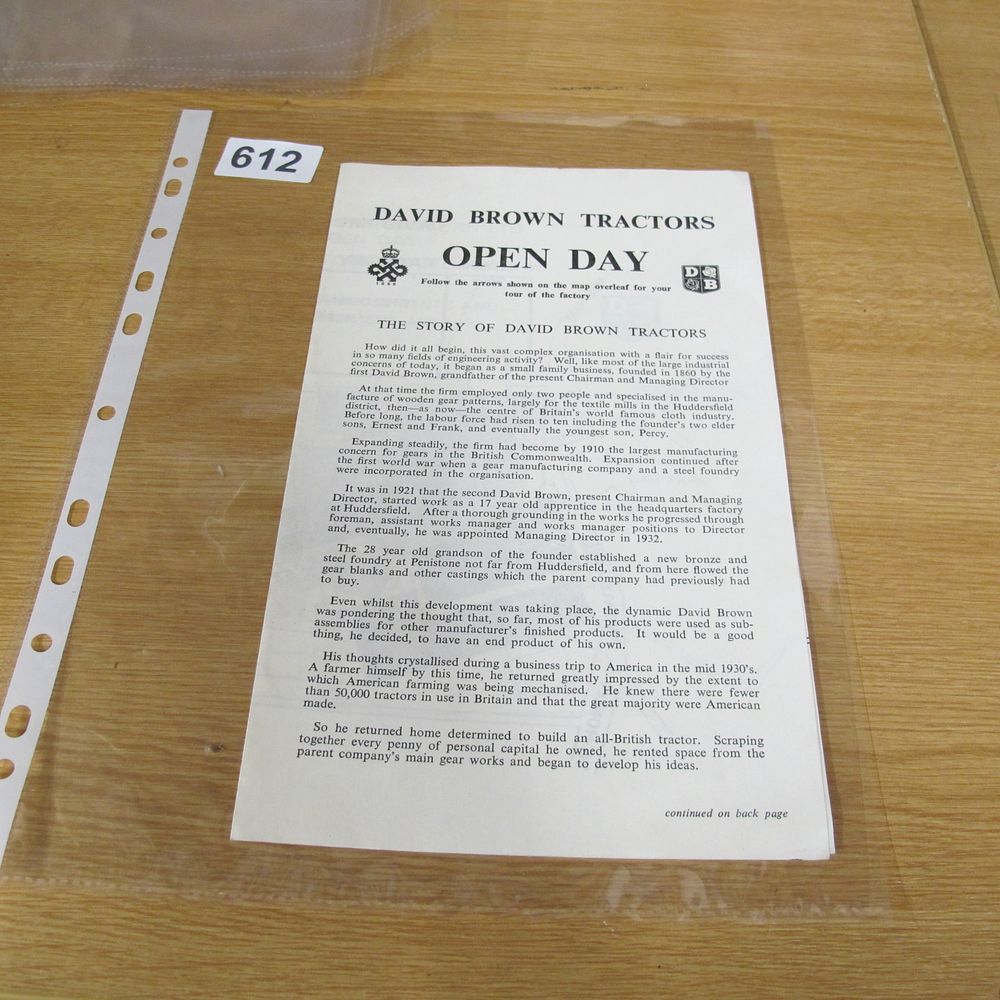 Lot 612: A Vintage David Brown Tractors Open Day Promotional...
