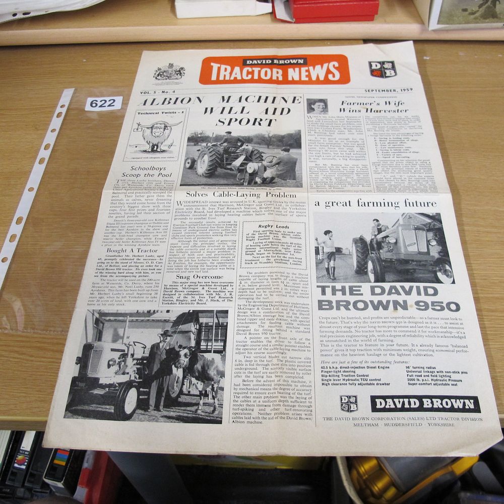 Lot 622: A September 1959 Edition of David Brown Tractor...