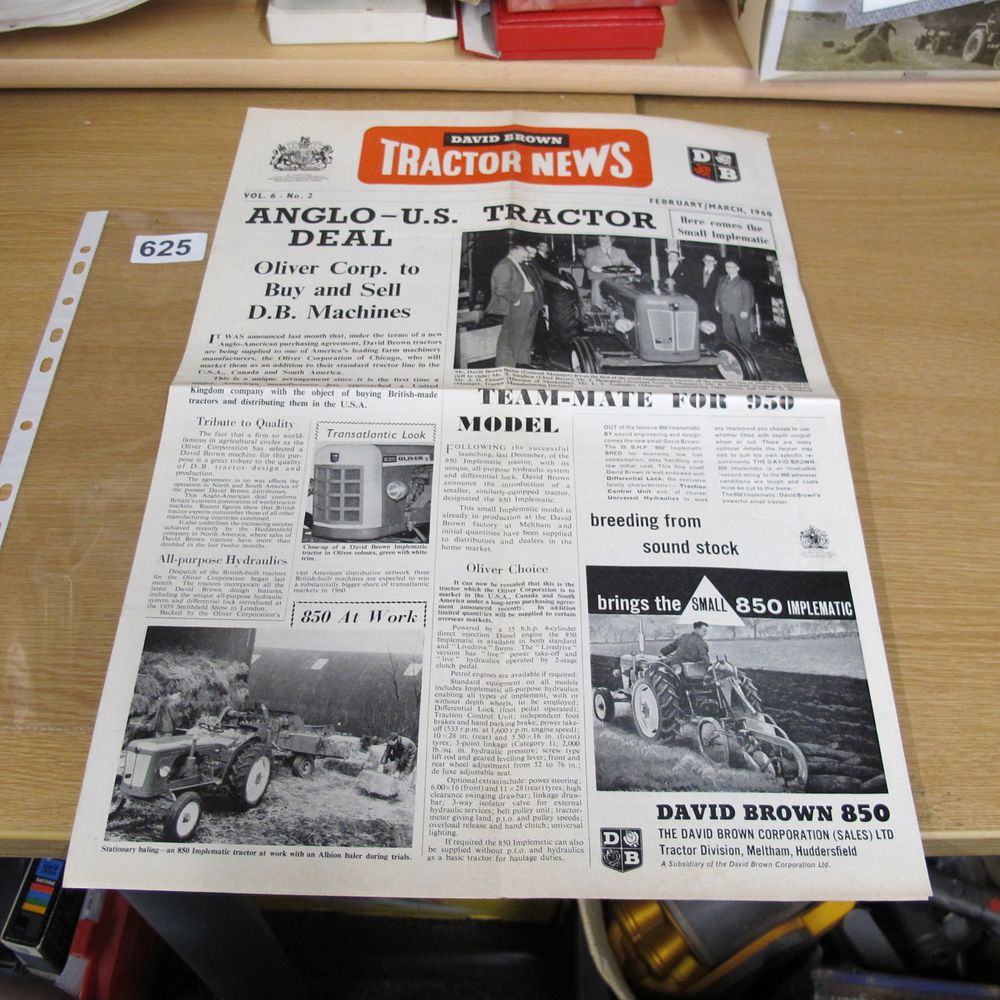 Lot 625: A 1960 David Brown Tractor News Newsletter Volume...