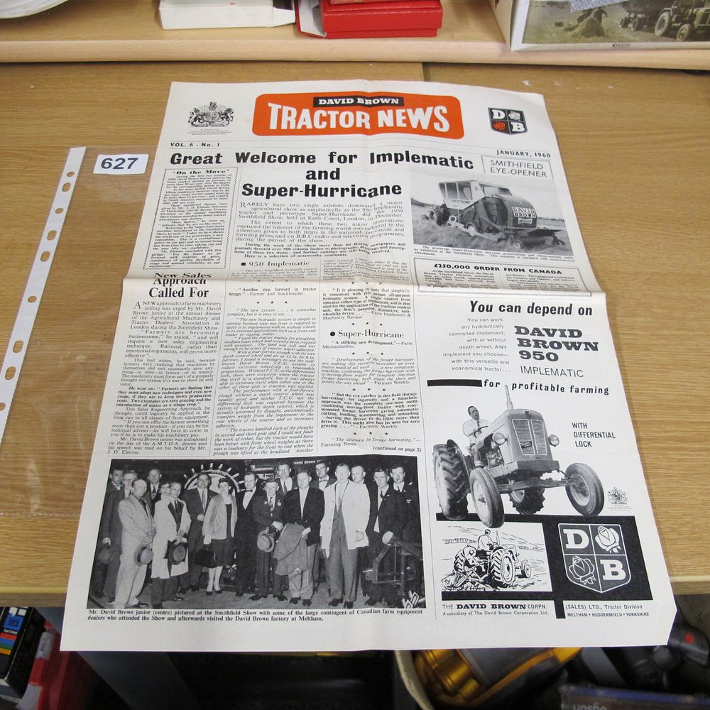 Lot 627: David Brown Tractor News Newspaper Volume 6 No...