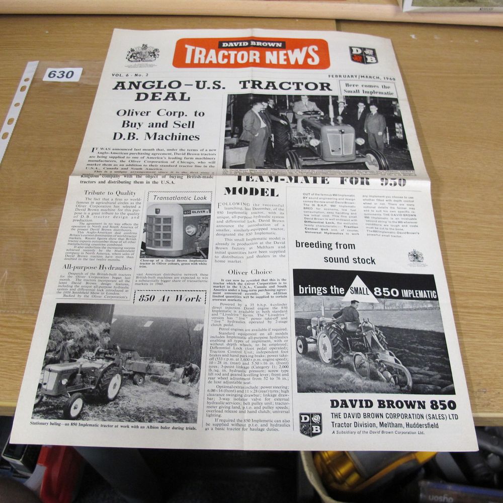 Lot 630: A 1960 Edition of David Brown Tractor News...
