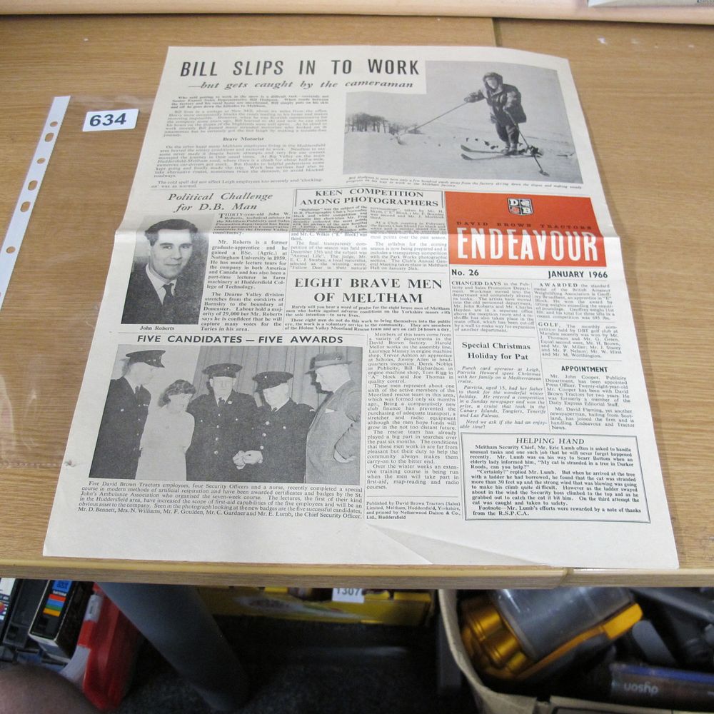 Lot 634: David Brown Tractors Endeavour House Journal No. 26...