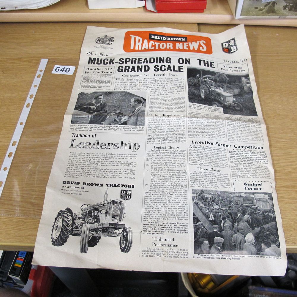 Lot 640: A Vintage David Brown Tractor News Newsletter Vol....
