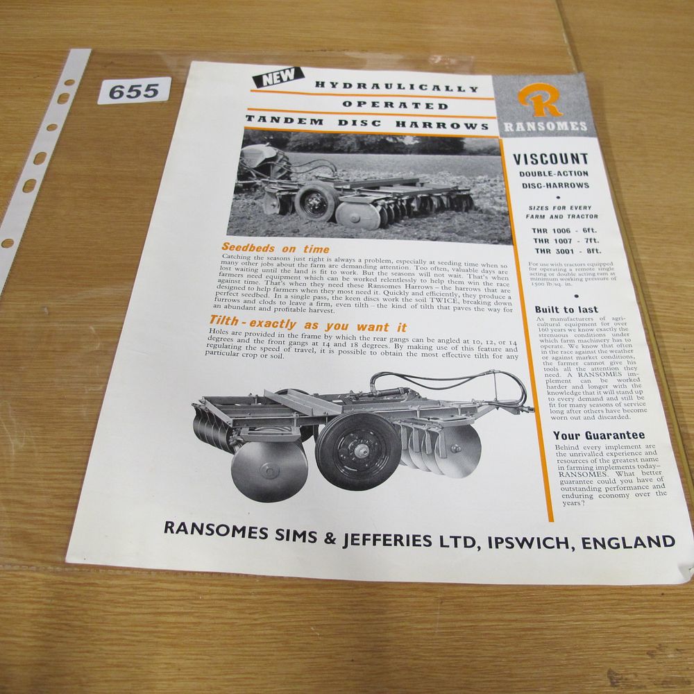 Lot 655: Ransomes Sims & Jefferies Ltd Viscount Tandem Disc...