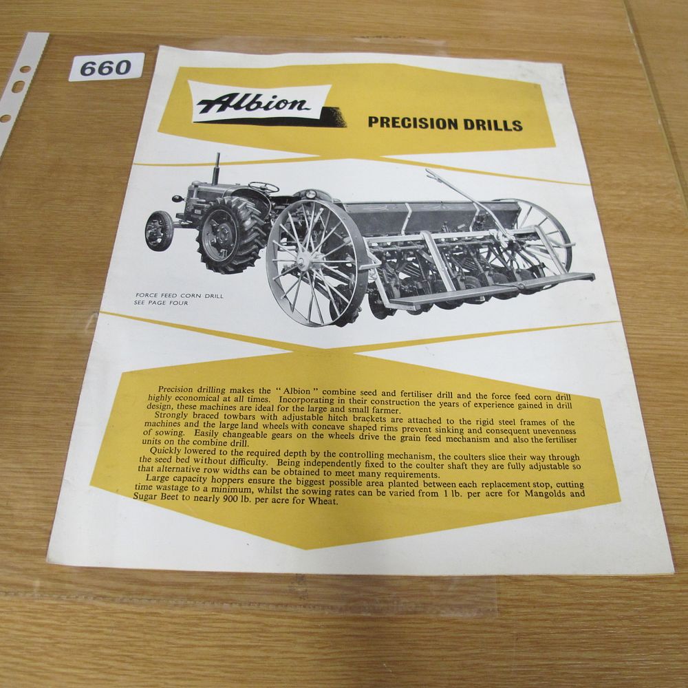 Lot 660: A Vintage Albion Precision Drills Sales Brochure