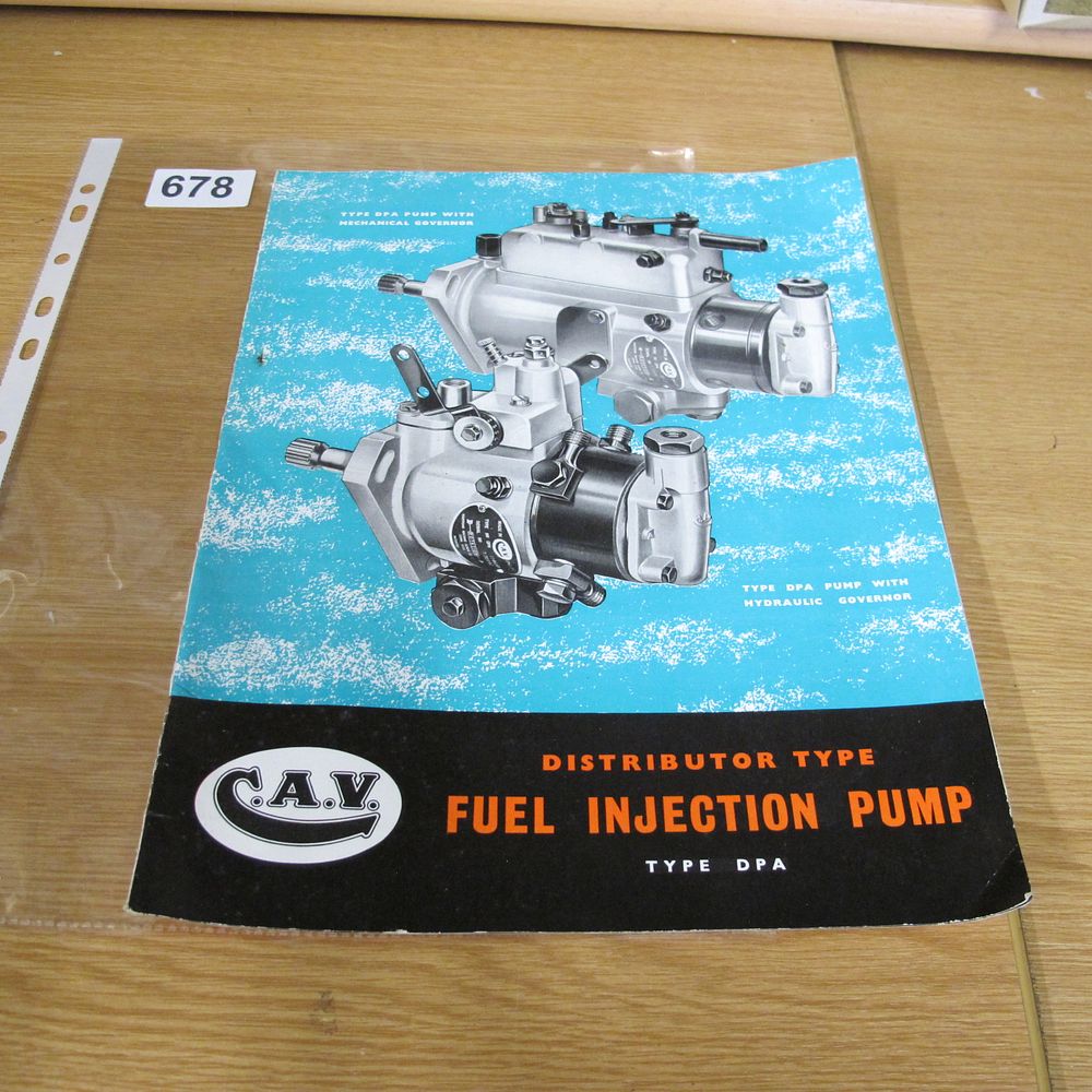 Lot 678: A C.A.V. Distributor Type Fuel Injection Pump Type...