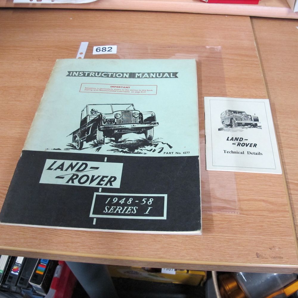 Lot 682: A Land-Rover Series I Instruction Manual and Technical...