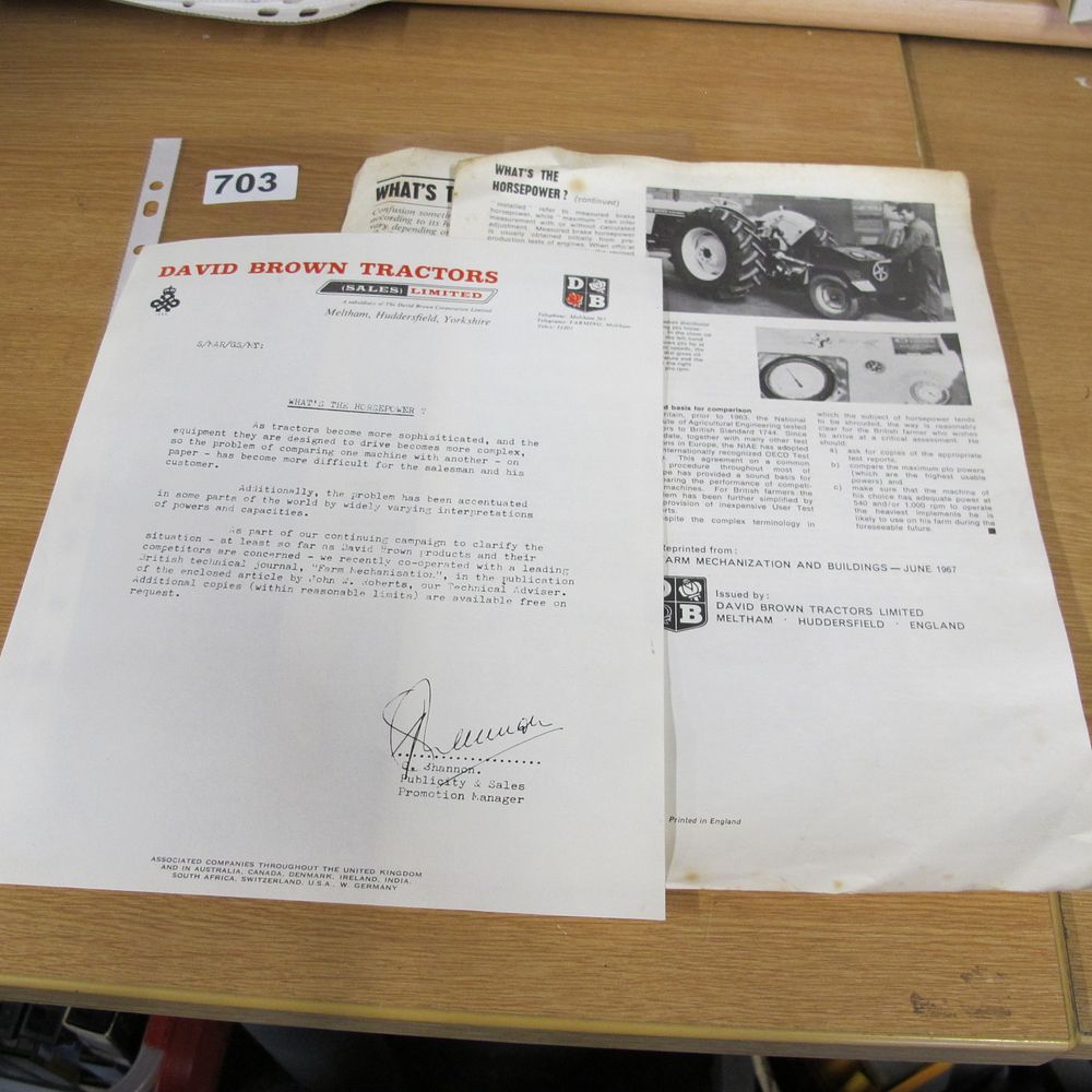 Lot 703: A Collection of David Brown Tractors Promotional and...