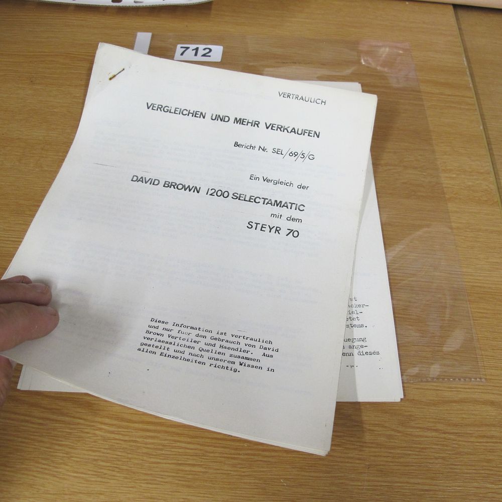 Lot 712: A Vintage Confidential German-Language Sales Comparison Report for...