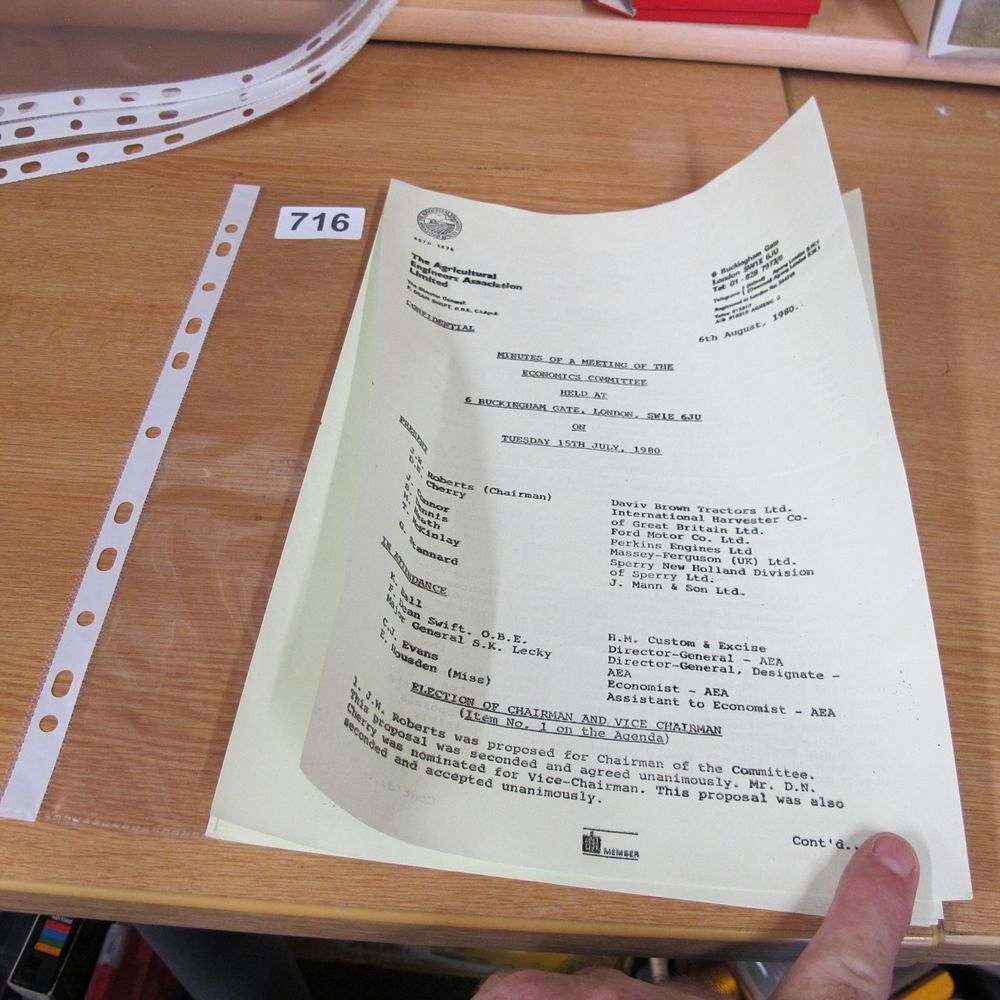 Lot 716: A collection of archival meeting minutes for The...