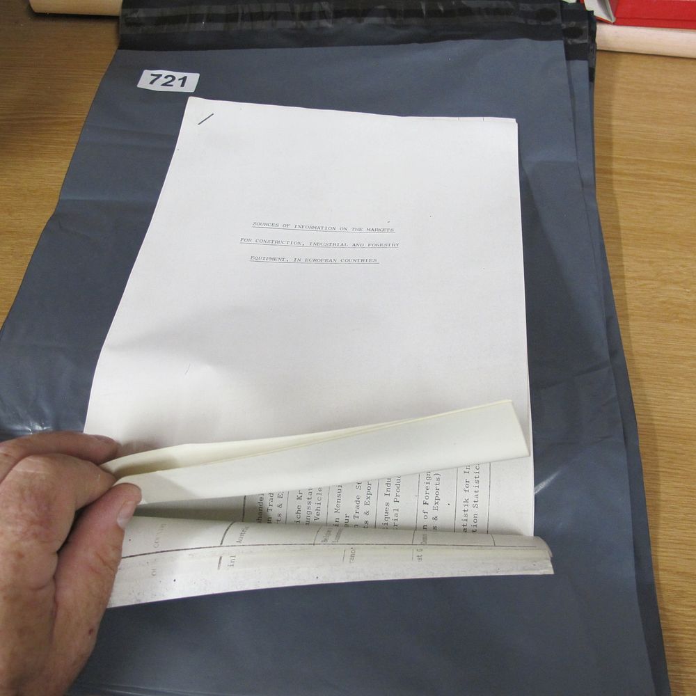 Lot 721: A Typewritten Industrial Report on European Construction and...